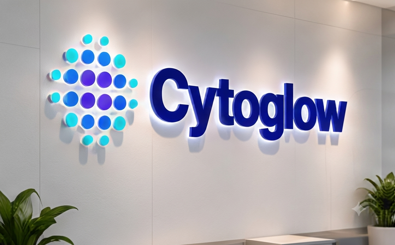 Cytoglow logo wall